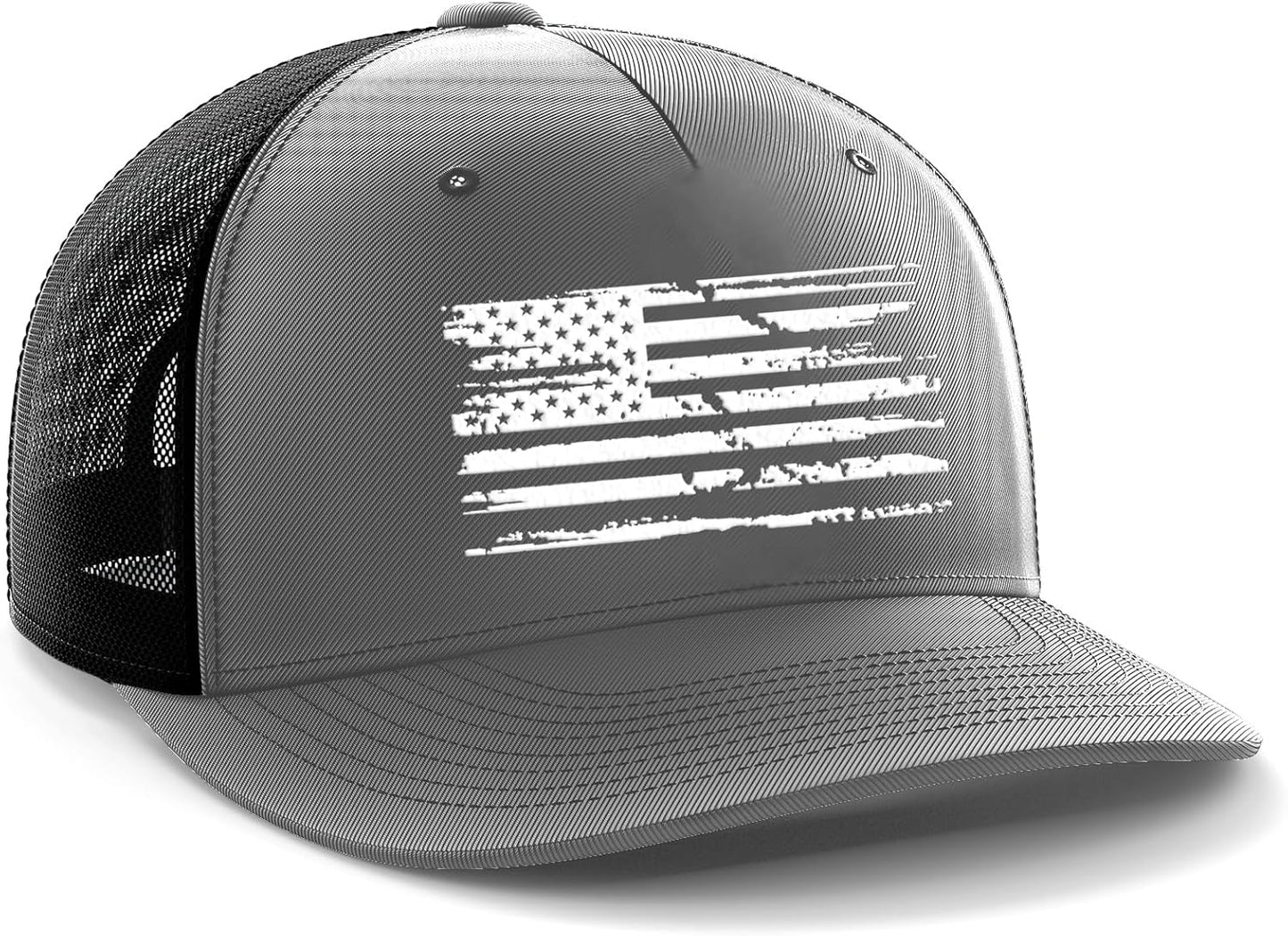 USA American Flag Snapback Hat for Men and Women | Embossed Logo Patriotic Mens Trucker Hats - US Flag