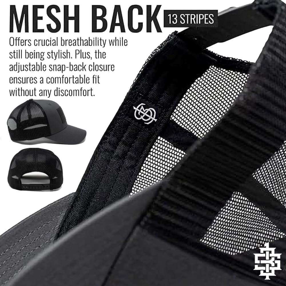 American Flag Hat – Leather Patch Mesh Back Snapback Hat for Men & Women USA Flag Trucker Hat, Casual Unisex Hat