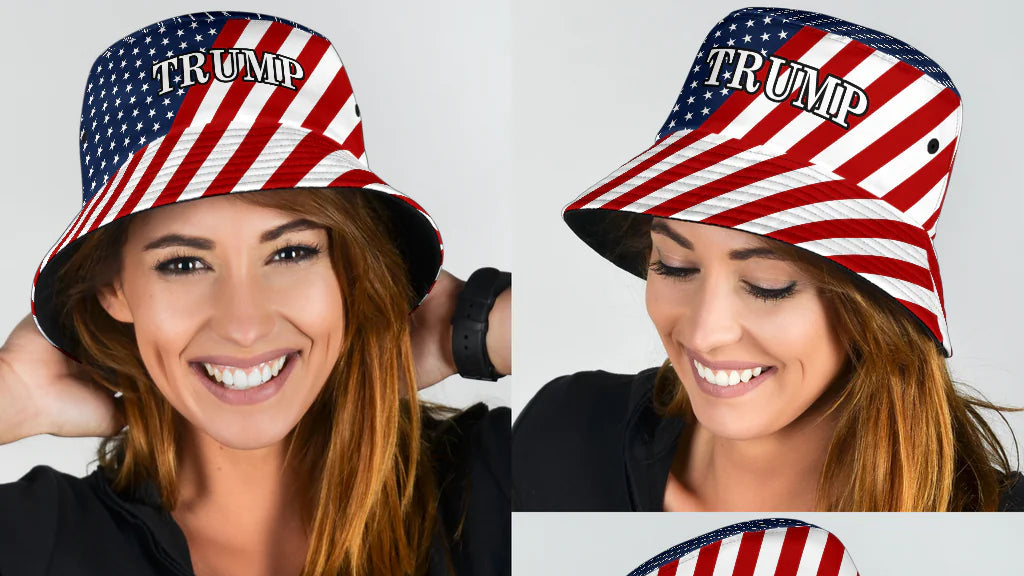 Trump USA Flag Bucket Hat