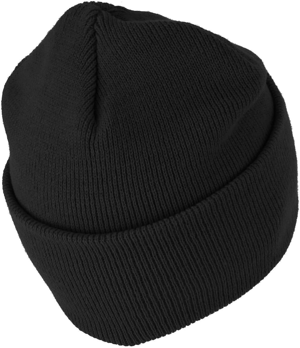 Made in USA Grey American Flag Embroidered Knit Cuff Long Beanie