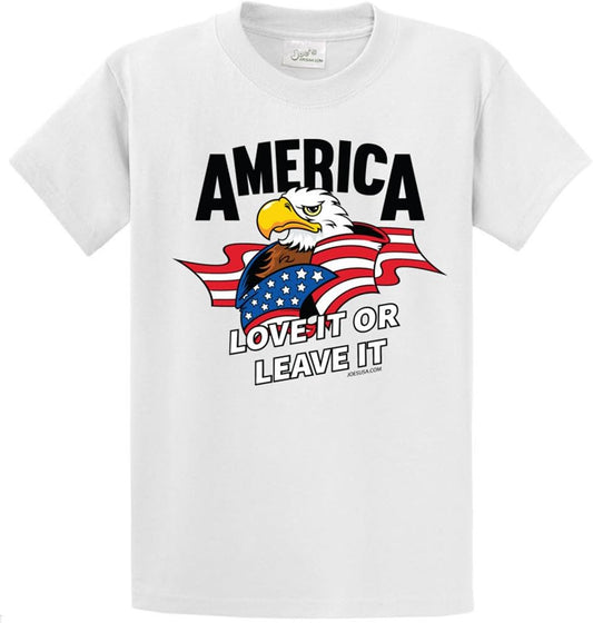 - America USA Flag with Eagle Cotton T-Shirts in Regular, Big and Tall