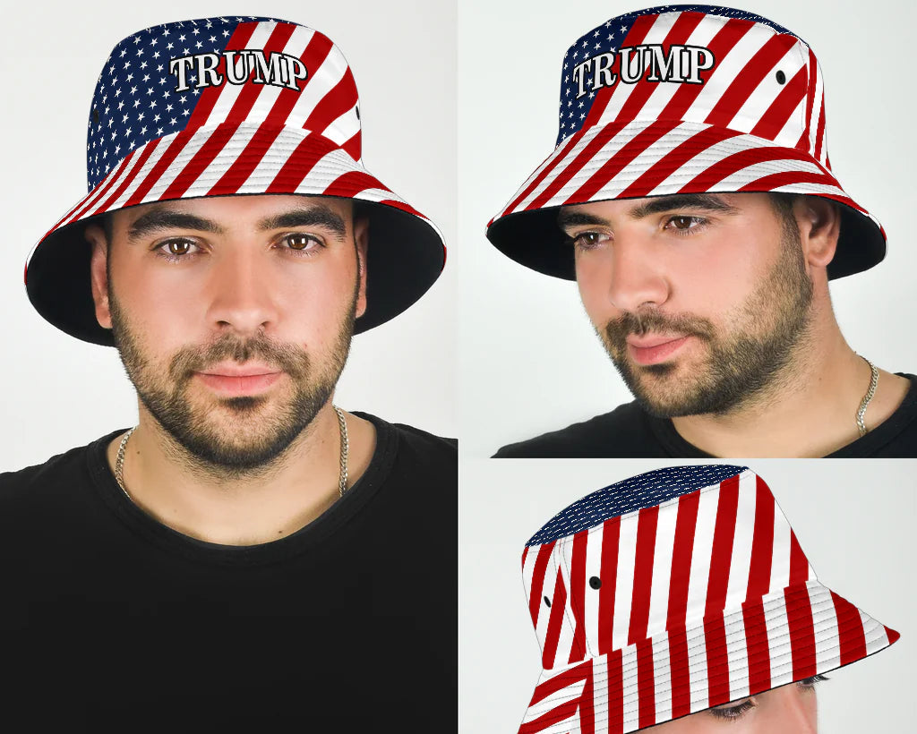 Trump USA Flag Bucket Hat