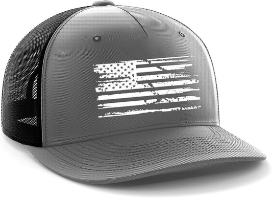 USA American Flag Snapback Hat for Men and Women | Embossed Logo Patriotic Mens Trucker Hats - US Flag
