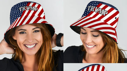 Trump USA Flag Bucket Hat